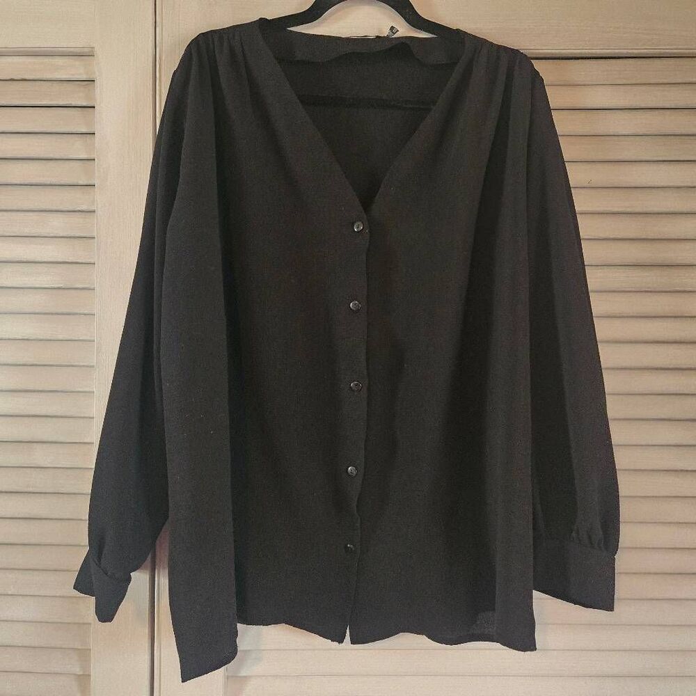 Boohoo black button up blouse top 16